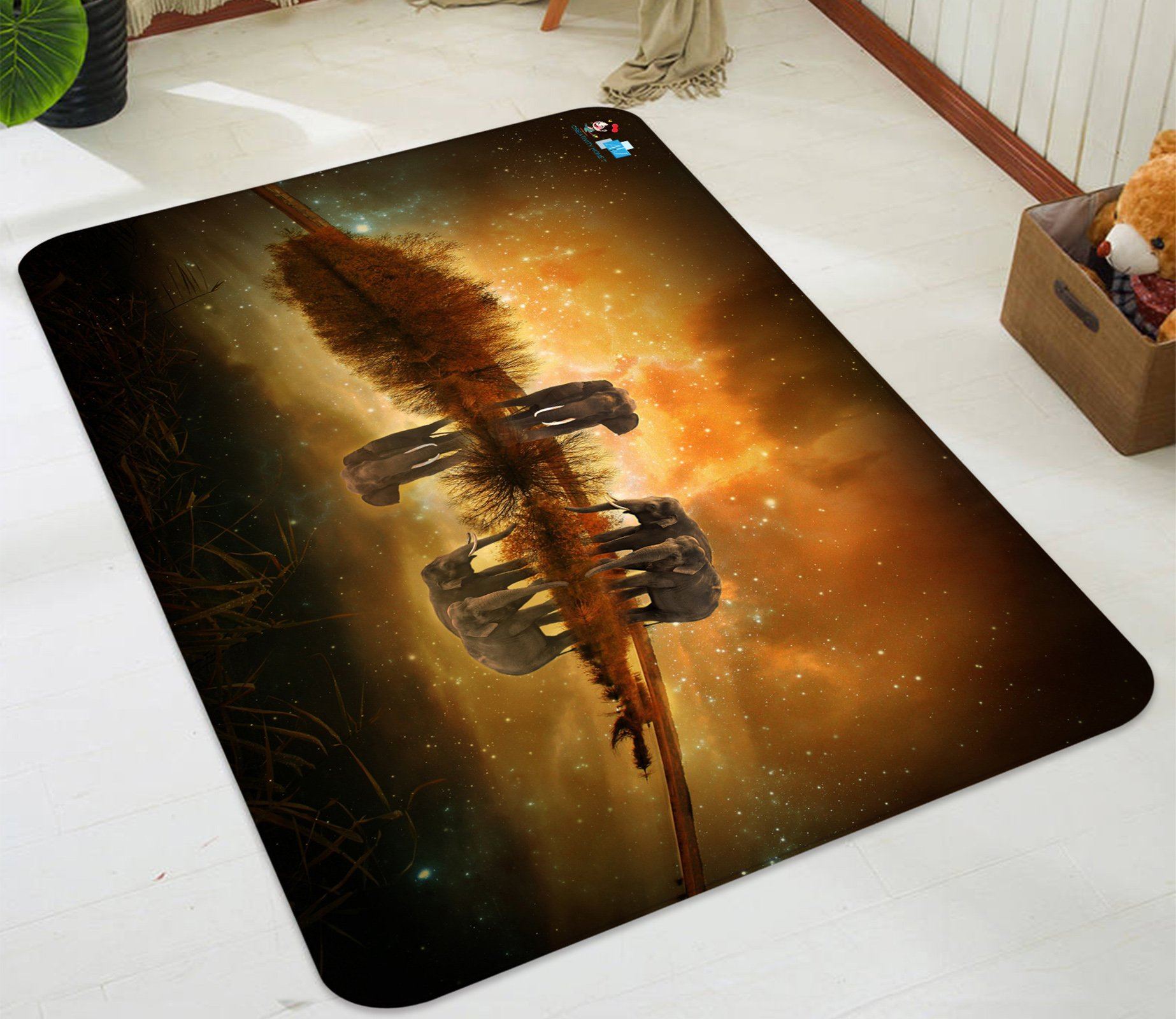 3D Elephant 342 Non Slip Rug Mat Mat AJ Creativity Home 