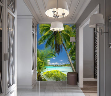3D Coconut Tree Sea 072 Wall Murals Wallpaper AJ Wallpaper 2 
