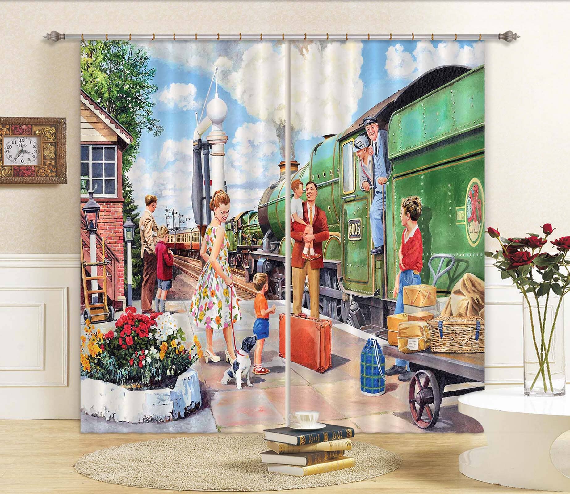 3D The Train Driver 109 Trevor Mitchell Curtain Curtains Drapes Curtains AJ Creativity Home 