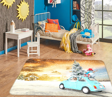 3D Snow Mint Green Car 67207 Vehicle Non Slip Rug Mat