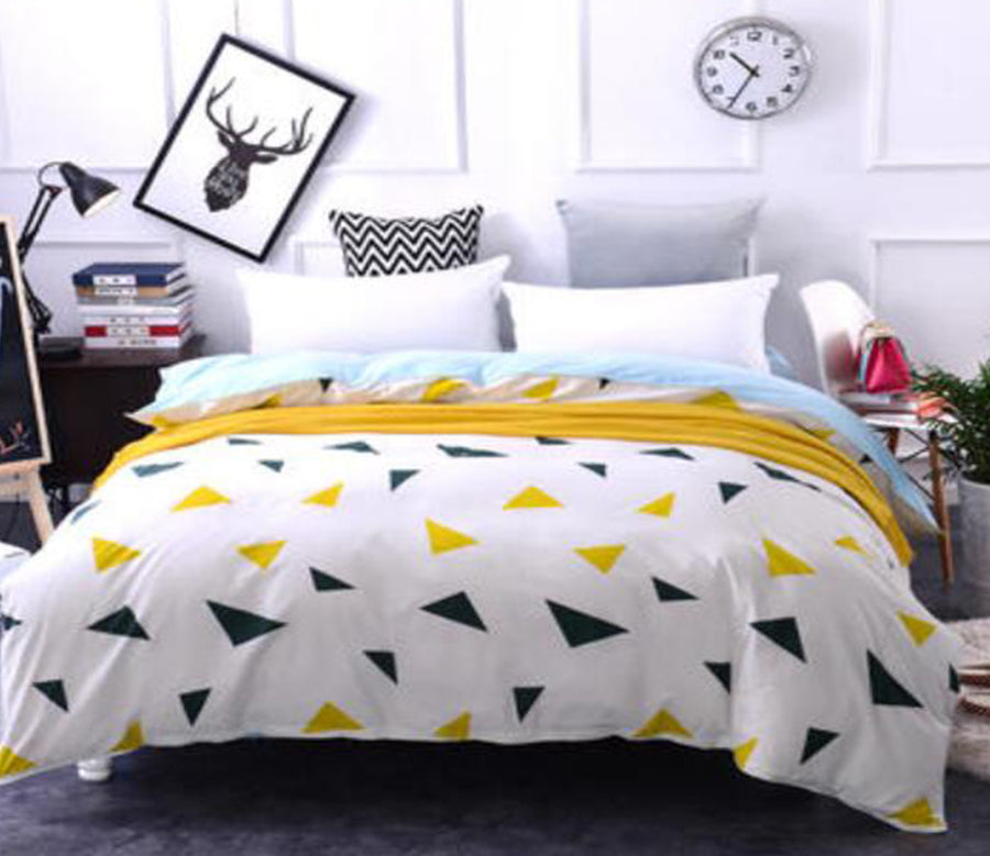 3D Yellow Triangle 4156 Bed Pillowcases Quilt