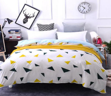 3D Yellow Triangle 4156 Bed Pillowcases Quilt