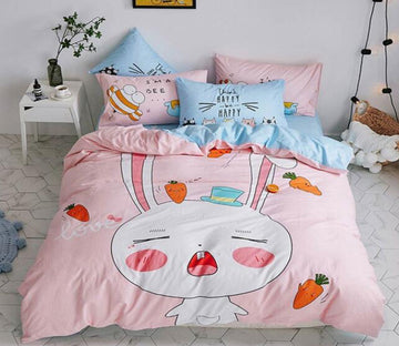 3D Cartoon Bunny 7136 Bed Pillowcases Quilt