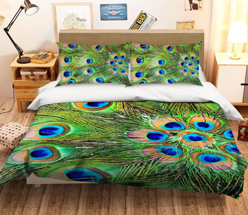 3D Beautiful Peacock Tail 001 Bed Pillowcases Quilt Wallpaper AJ Wallpaper 