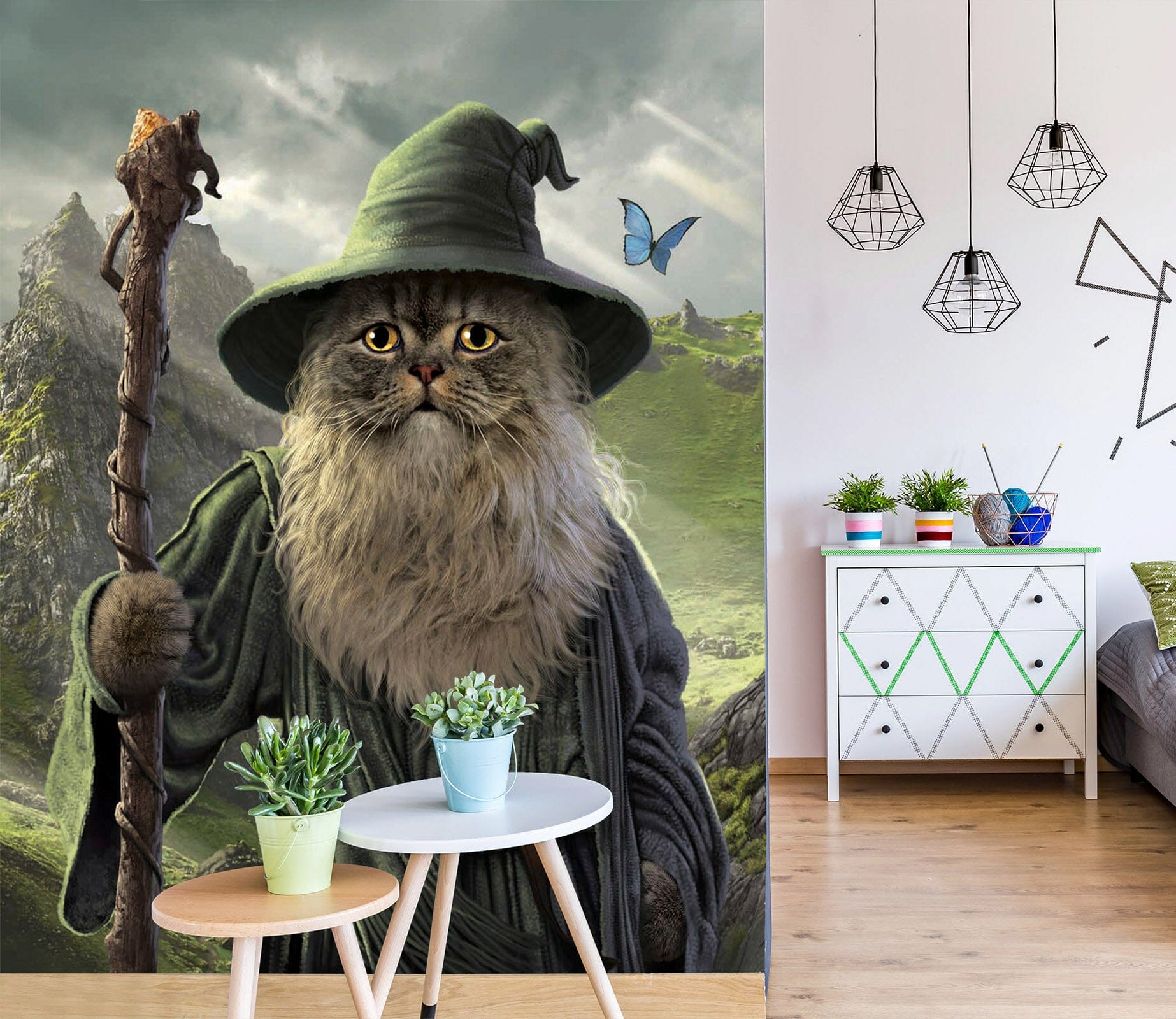 3D Hat Cat 1418 Wall Murals Exclusive Designer Vincent Wallpaper AJ Wallpaper 2 