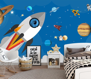 3D Rocket Planet 1432 Wall Murals Wallpaper AJ Wallpaper 2 