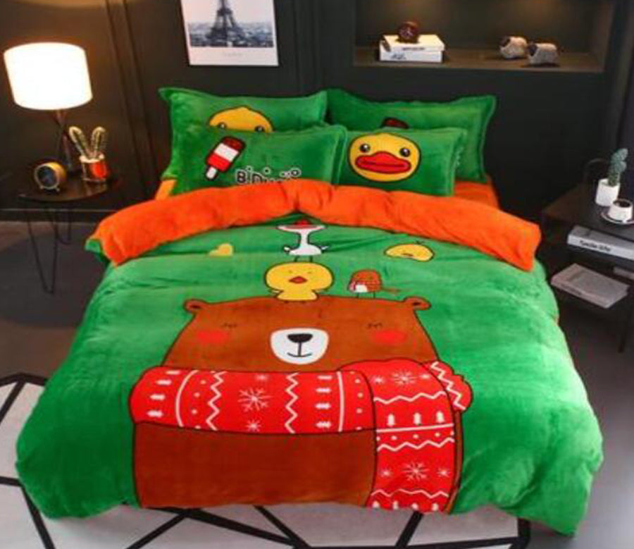 3D Brown Bear 17006 Bed Pillowcases Quilt