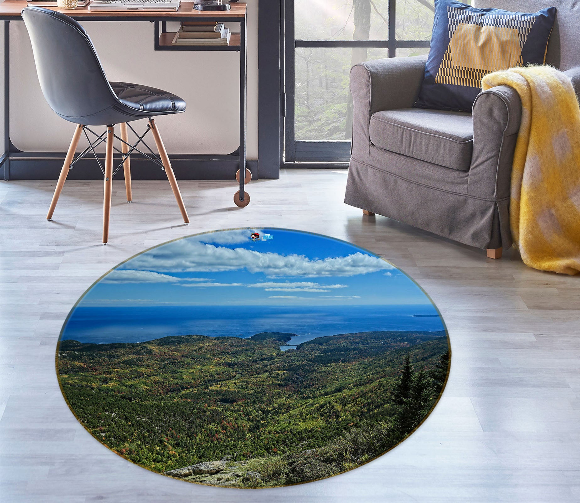 3D Grassland 11195 Kathy Barefield Rug Round Non Slip Rug Mat