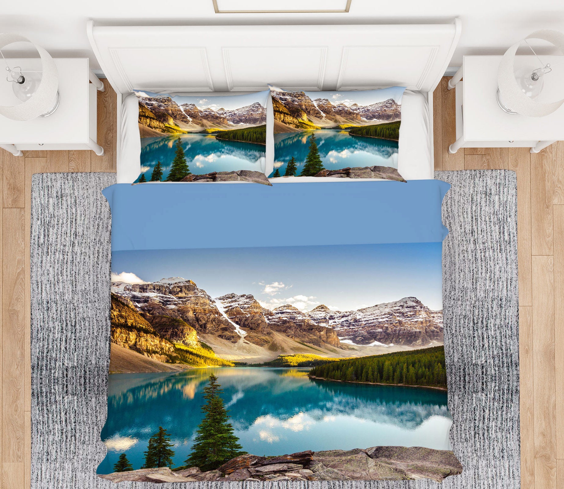 3D Mountain River 15126 Bed Pillowcases Quilt