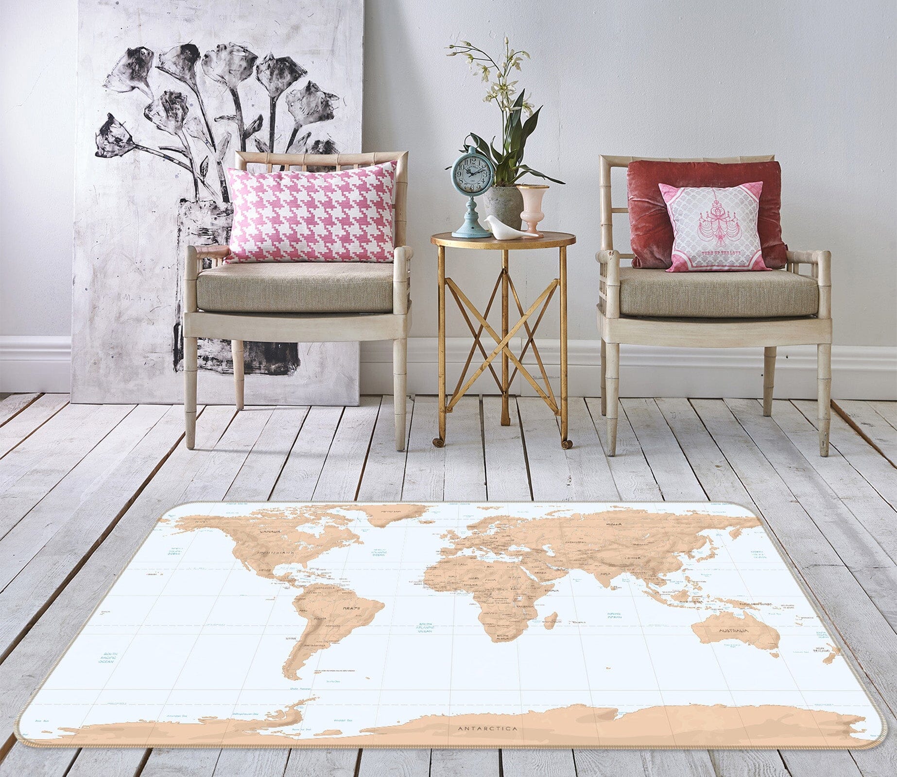 3D Abstract Art 321 World Map Non Slip Rug Mat Mat AJ Creativity Home 