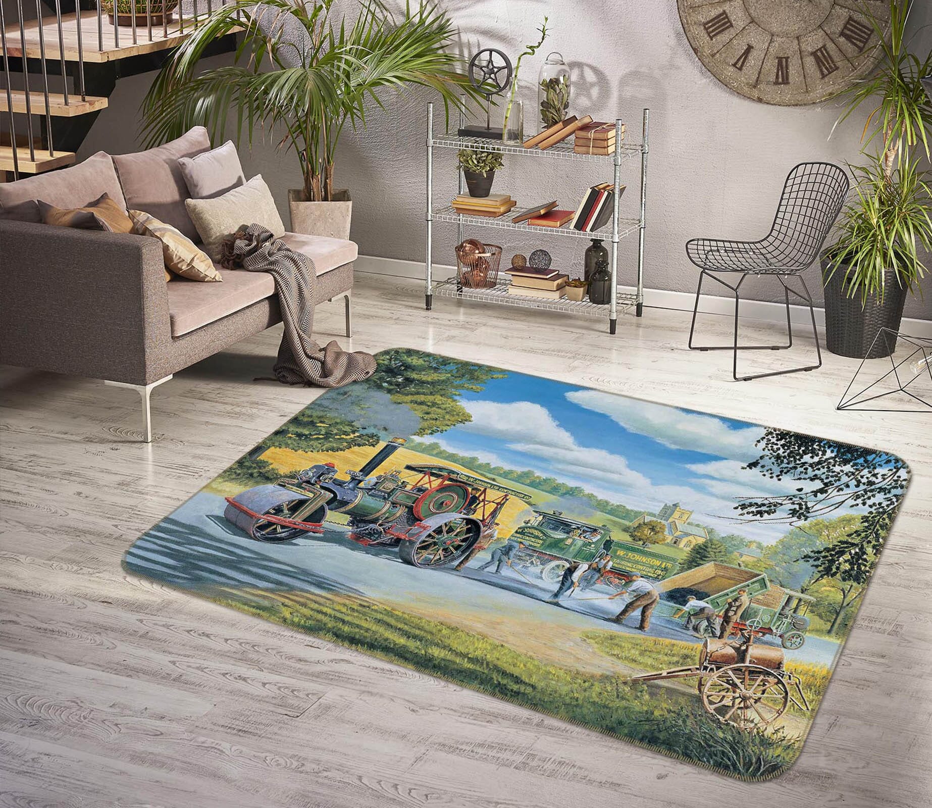 3D The Road Menders 1116 Trevor Mitchell Rug Non Slip Rug Mat Mat AJ Creativity Home 