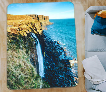 3D Mountain Cliff Sea 26029 Non Slip Rug Mat