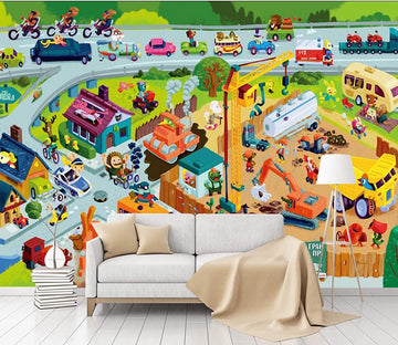 3D Car World 858 Wall Murals Wallpaper AJ Wallpaper 2 