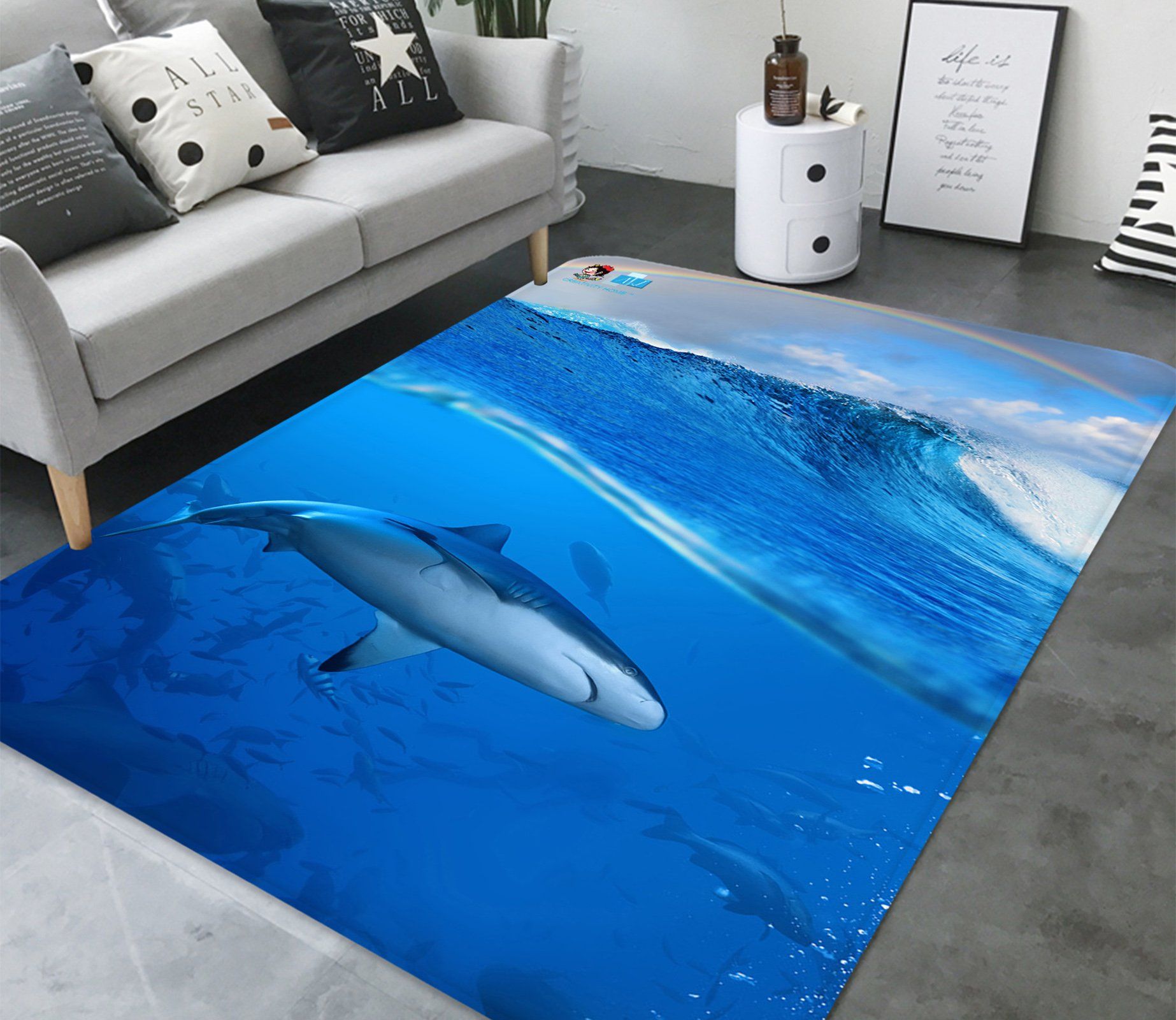 3D Shark 3521 Non Slip Rug Mat Mat AJ Creativity Home 