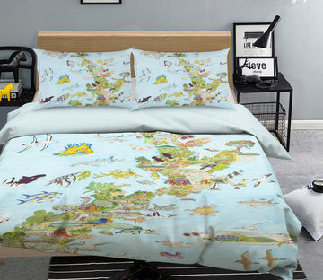 3D Animal Forest 032 Michael Sewell Bedding Bed Pillowcases Quilt Quiet Covers AJ Creativity Home 