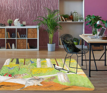 3D Forest Pigeon 1508 Michael Sewell Rug Non Slip Rug Mat Mat AJ Creativity Home 