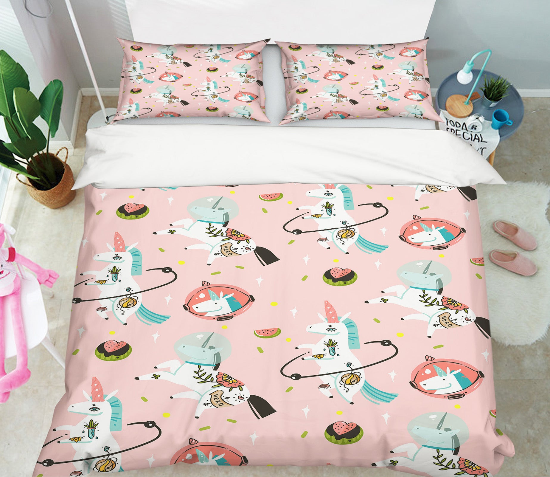 3D Unicorn Pattern 61018 Bed Pillowcases Quilt