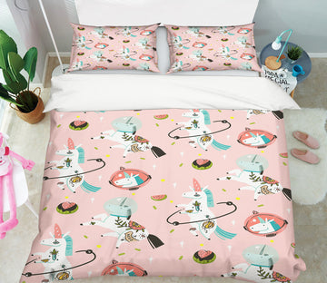 3D Unicorn Pattern 61018 Bed Pillowcases Quilt
