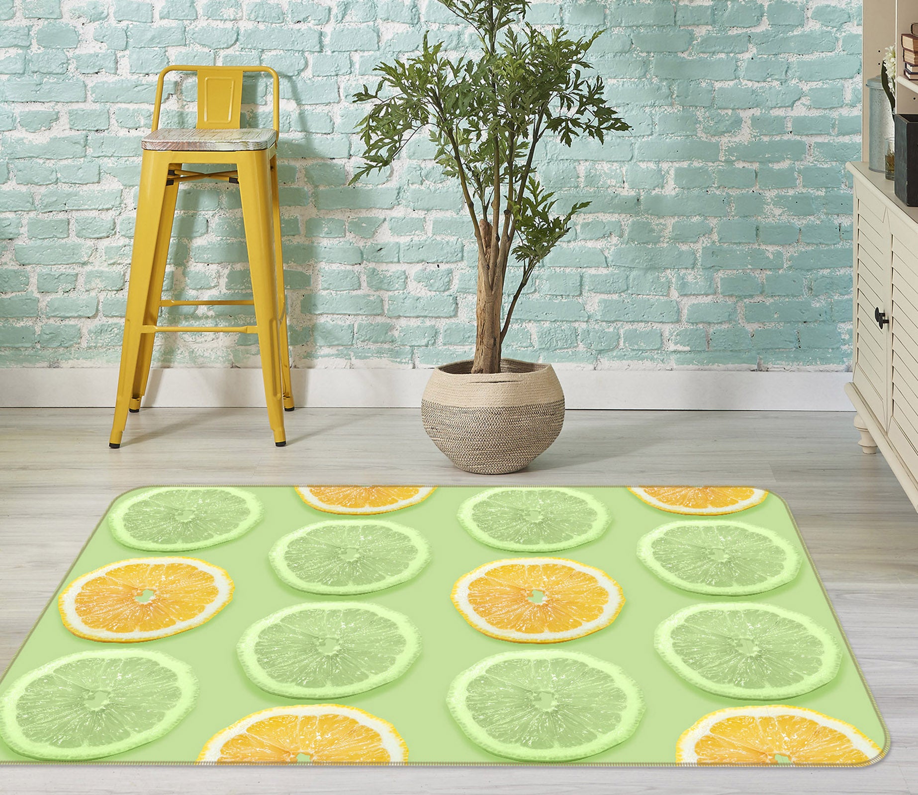 3D Lemon Slices 29141 Non Slip Rug Mat