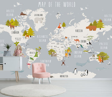 3D Map Fawn Tree WC523 Wall Murals