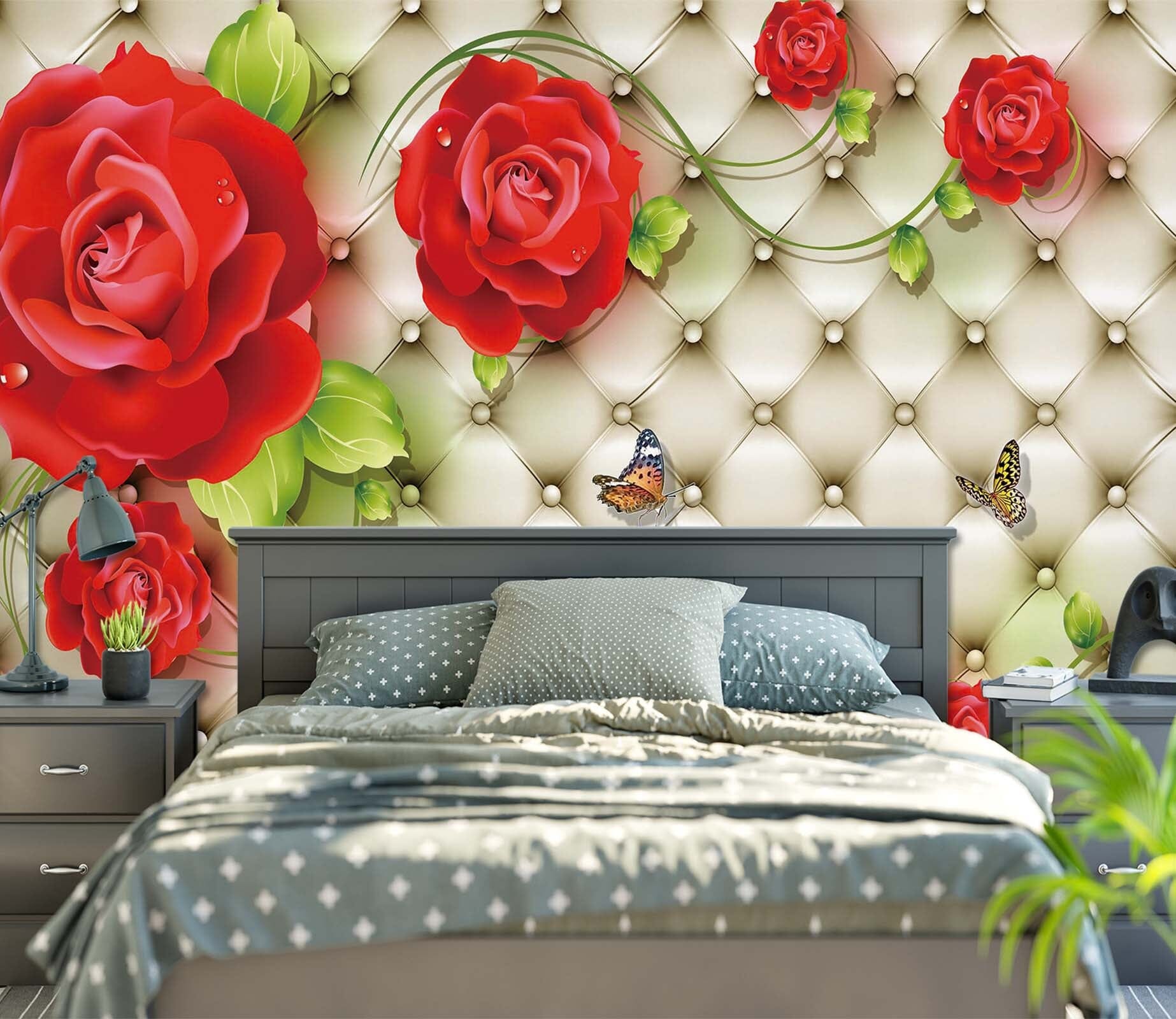3D Red Rose 1618 Wall Murals Wallpaper AJ Wallpaper 2 