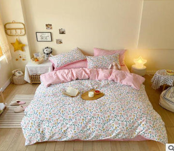 3D Pink Floral 40186 Bed Pillowcases Quilt