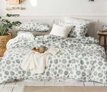 3D Gray-Green Globular 16027 Bed Pillowcases Quilt
