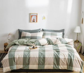 3D Green Lattice 15049 Bed Pillowcases Quilt