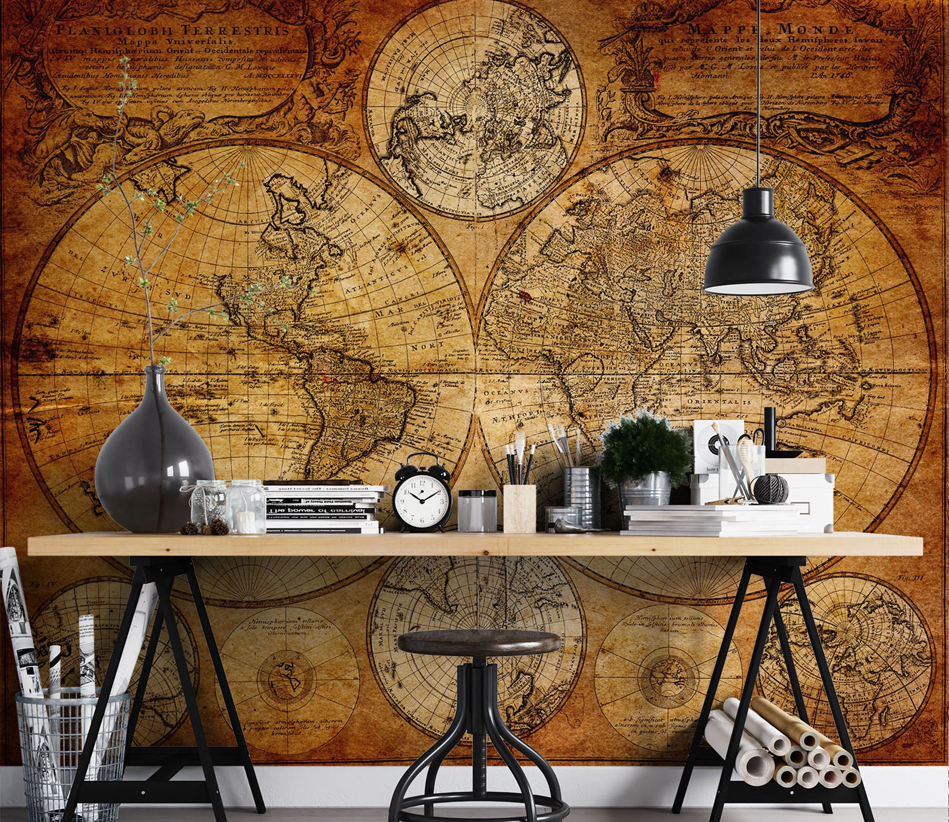 3D Vintage Map 1081 Wall Murals