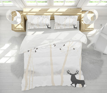 3D Deer Tree 12075 Bed Pillowcases Quilt