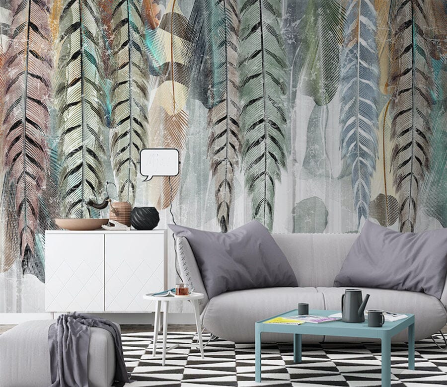 3D Colored Feathers WG038 Wall Murals Wallpaper AJ Wallpaper 2 