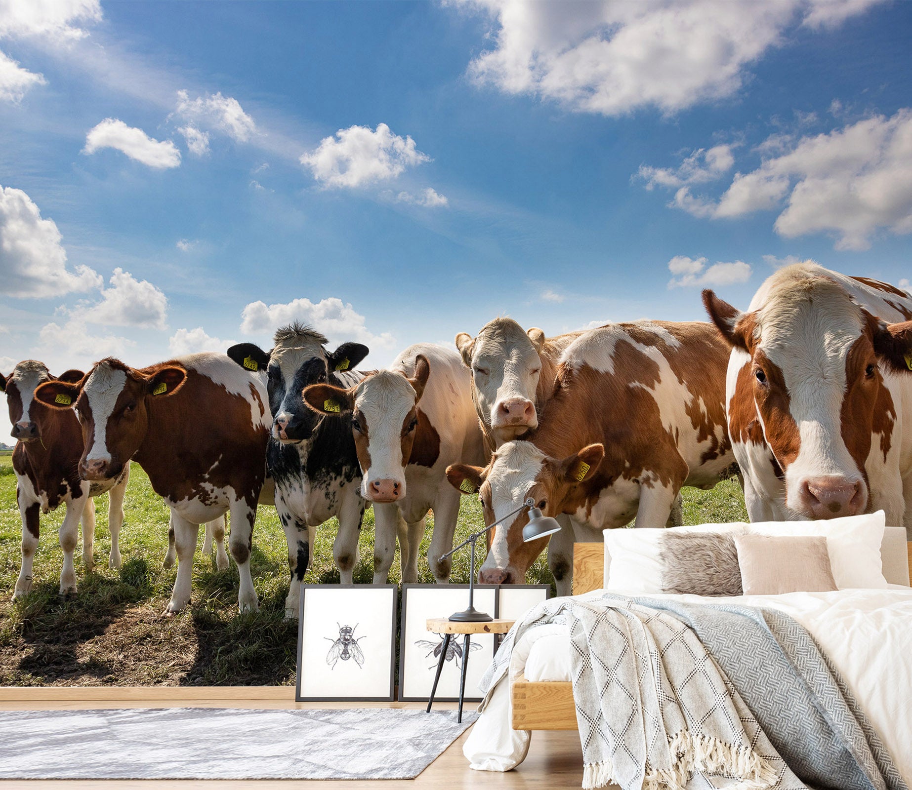 3D Cattle Herd 419 Wall Murals