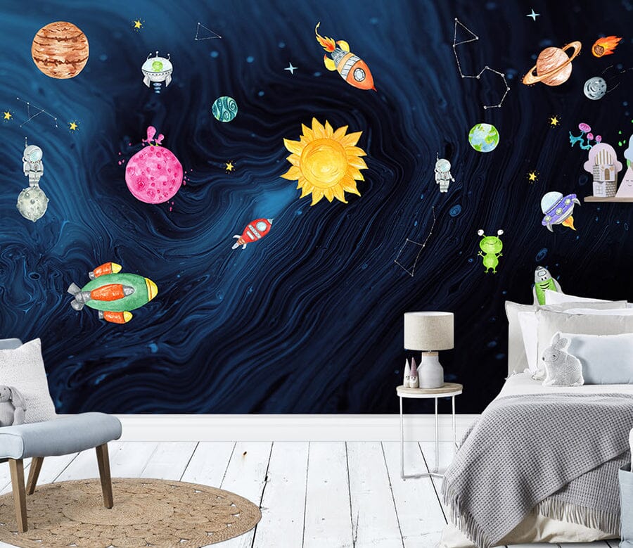 3D Cute Planet WC084 Wall Murals Wallpaper AJ Wallpaper 2 