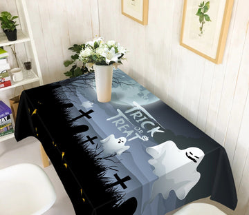 3D Moon Graveyard Ghost 054 Halloween Tablecloths Wallpaper AJ Wallpaper 