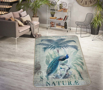 3D Wood Peacock 1027 Andrea haase Rug Non Slip Rug Mat Mat AJ Creativity Home 