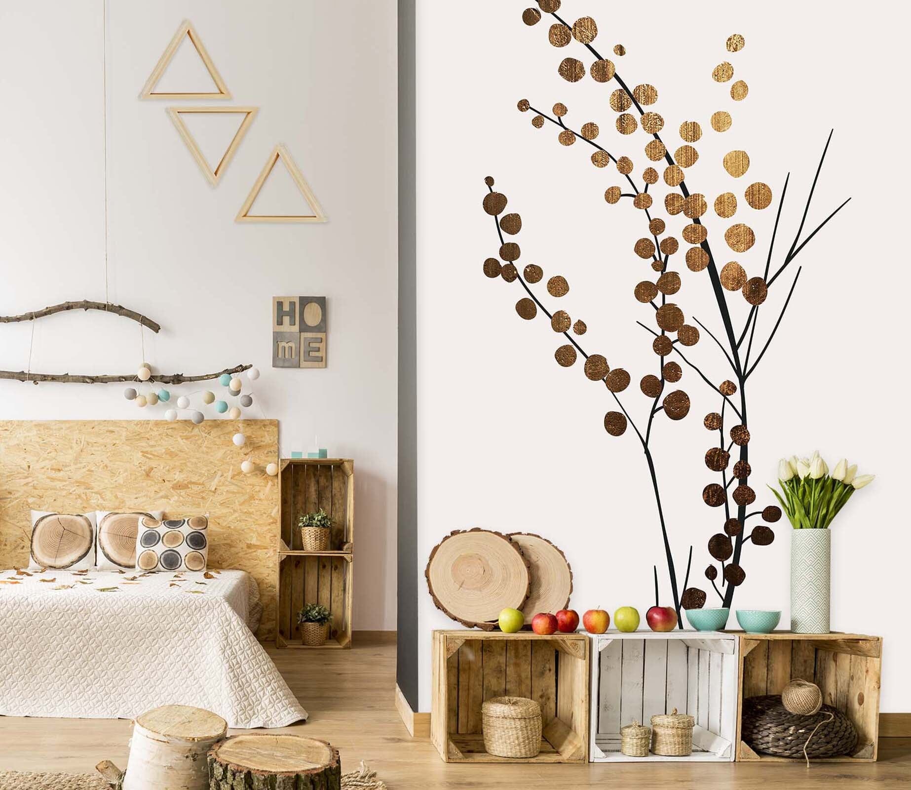 3D Golden Twig 1449 Boris Draschoff Wall Mural Wall Murals Wallpaper AJ Wallpaper 2 