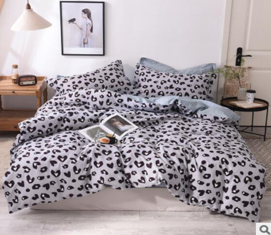 3D Grey Leopard 30191 Bed Pillowcases Quilt