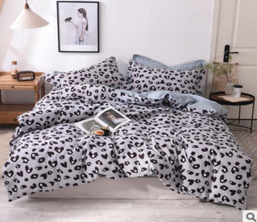 3D Grey Leopard 30191 Bed Pillowcases Quilt