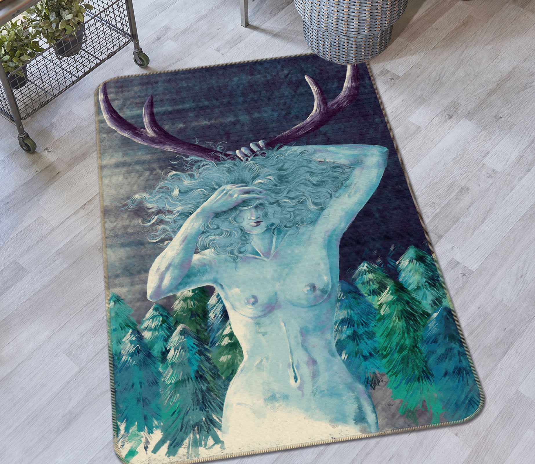 3D Antlers Beauty 65017 Non Slip Rug Mat