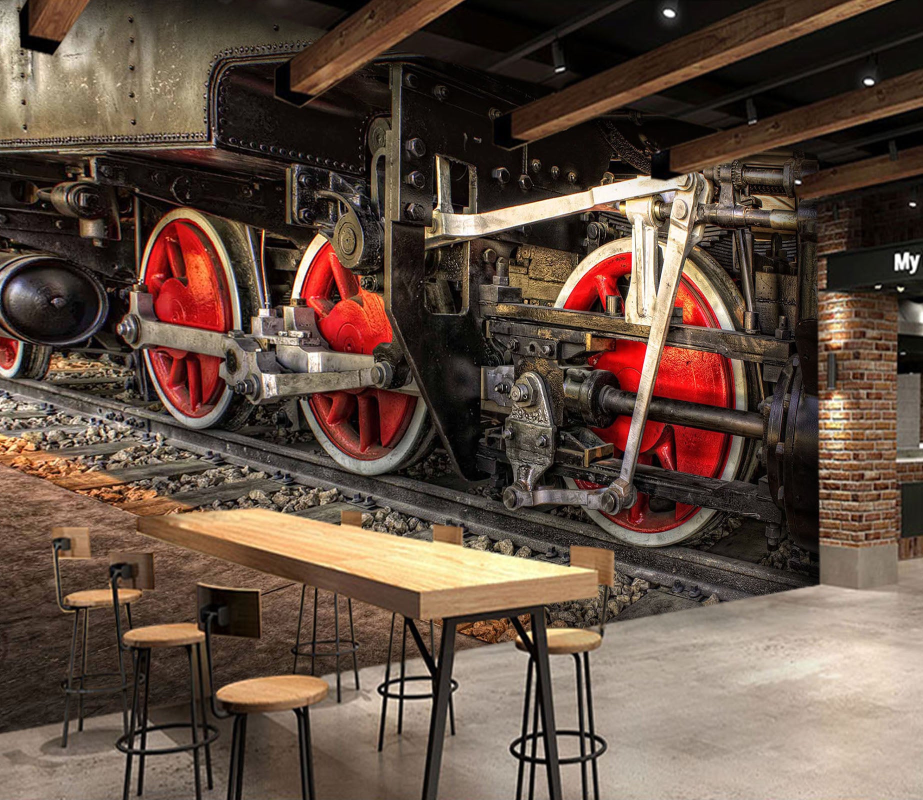 3D Transport Train 405 Vehicle Wall Murals