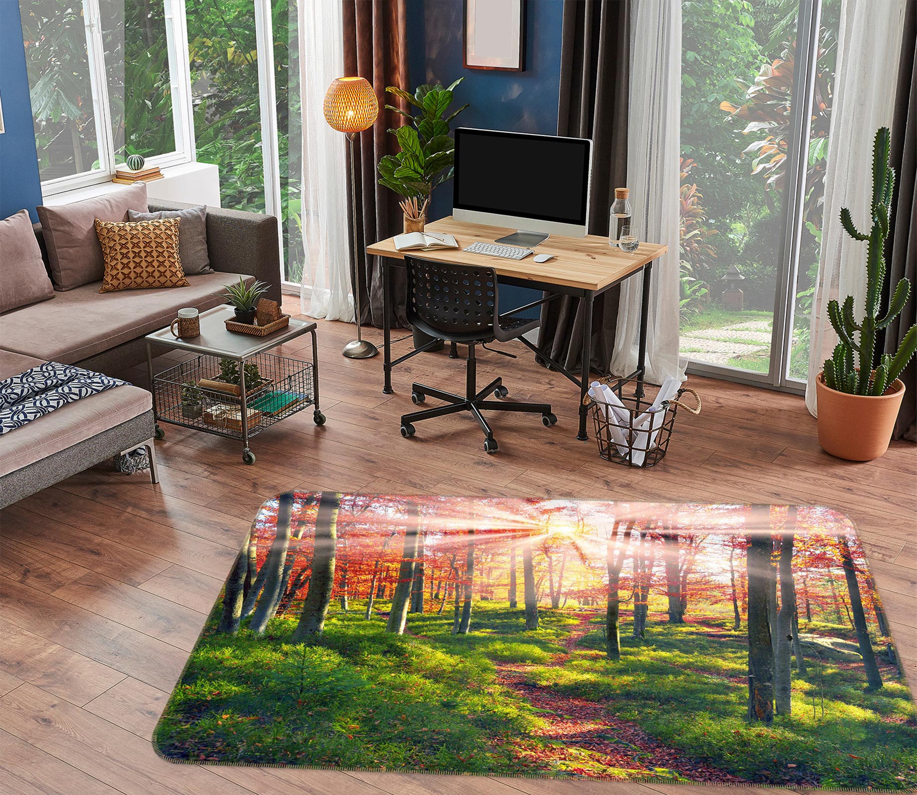 3D Forest Path 76266 Non Slip Rug Mat