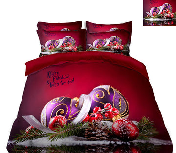 3D Christmas Ornaments 45101 Christmas Quilt Duvet Cover Xmas Bed Pillowcases