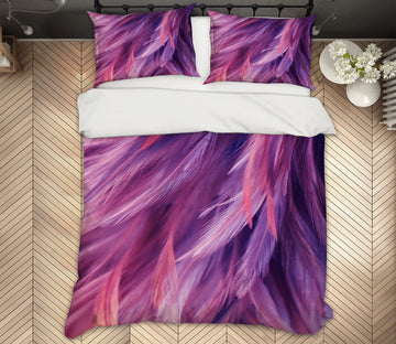 3D Purple Feather 60002 Bed Pillowcases Quilt