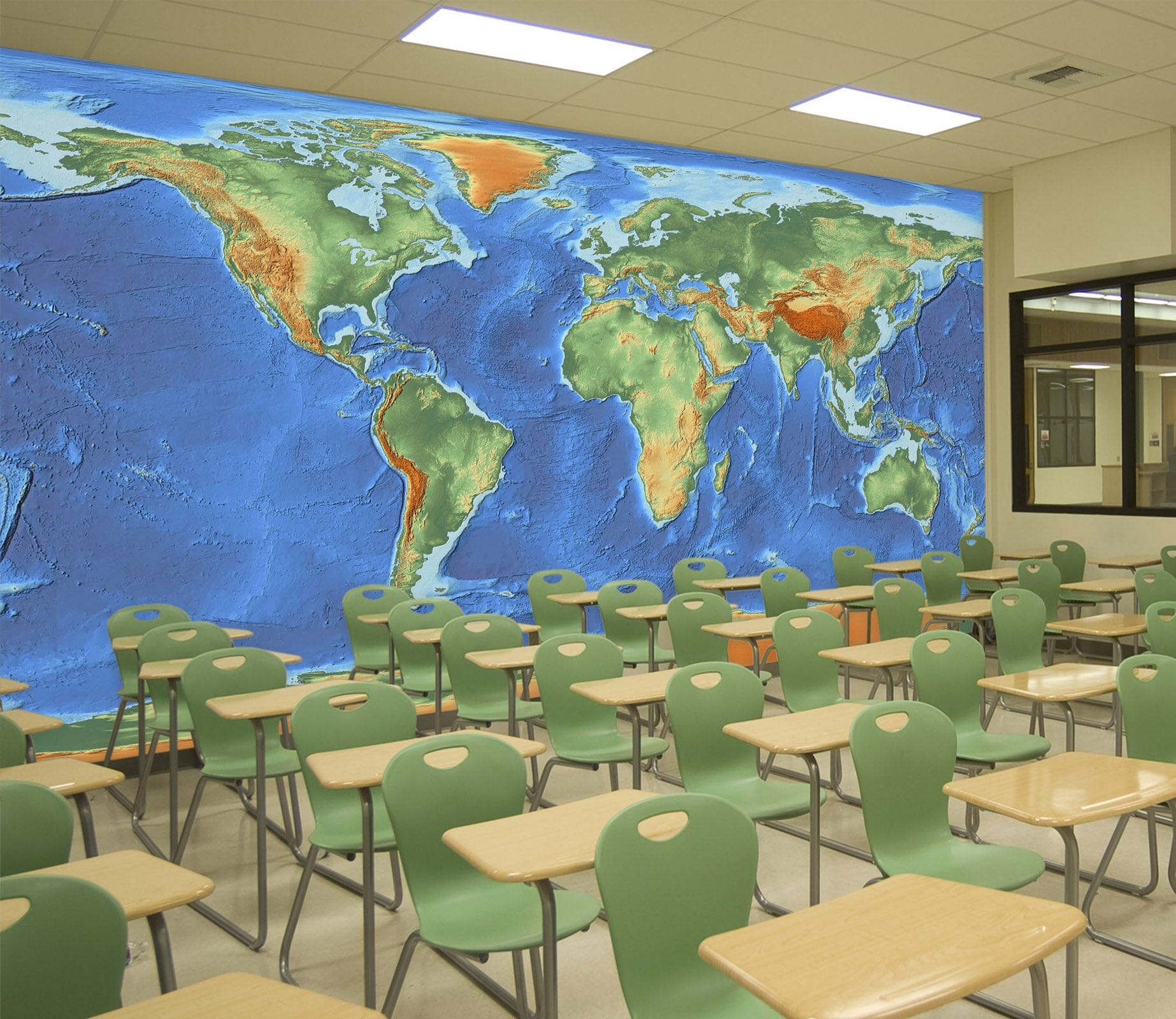 3D Oasis Building 2030 World Map Wall Murals Wallpaper AJ Wallpaper 2 