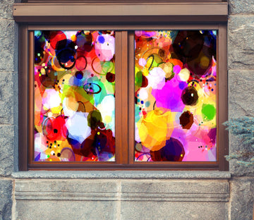 3D Gorgeous Graffiti 411 Window Film Print Sticker Cling Stained Glass UV Block