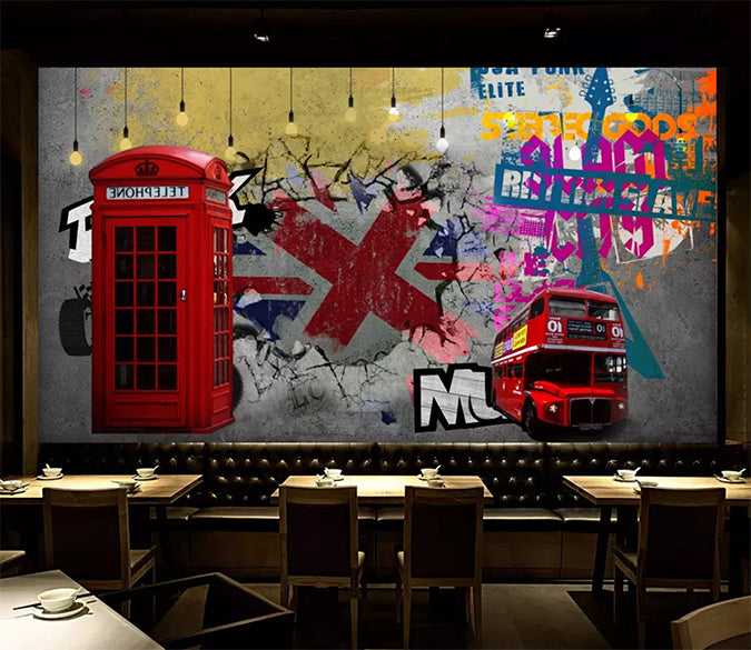 3D Red Bus 1226 Wall Murals Wallpaper AJ Wallpaper 2 