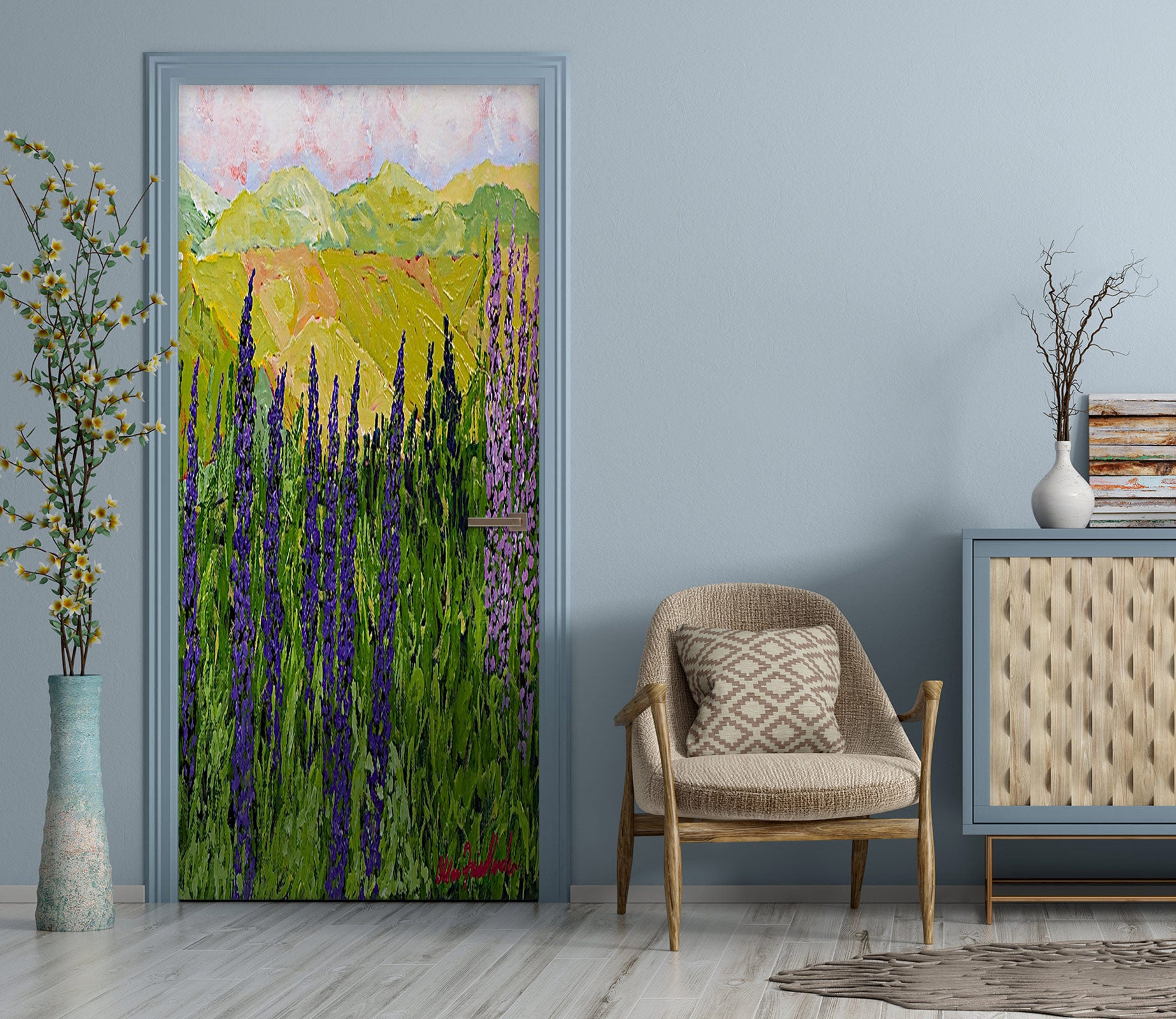 3D Grass Field Painting 9354 Allan P. Friedlander Door Mural