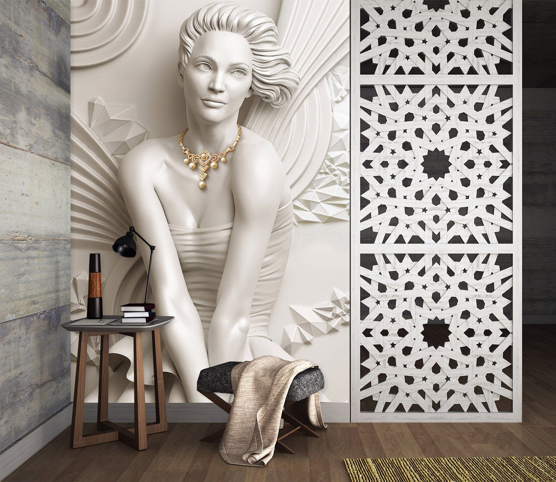 3D Carving Girl 2097 Wall Murals Wallpaper AJ Wallpaper 2 