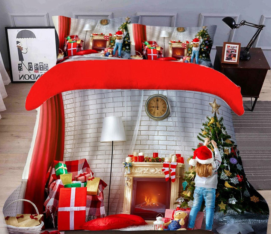 3D Christmas Gift 45176 Christmas Quilt Duvet Cover Xmas Bed Pillowcases
