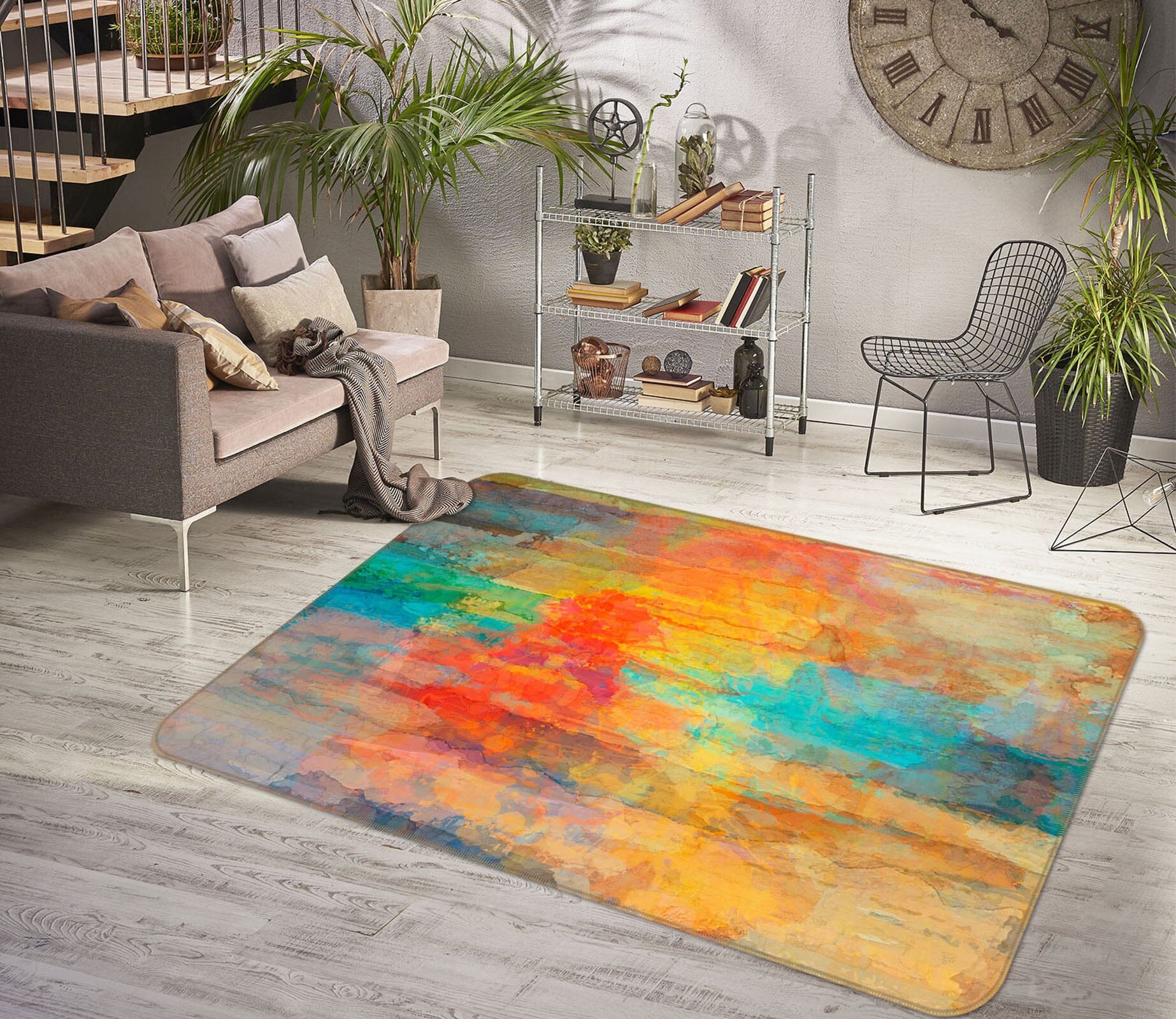 3D Color Graffiti 124 Michael Tienhaara Rug Non Slip Rug Mat Mat AJ Creativity Home 